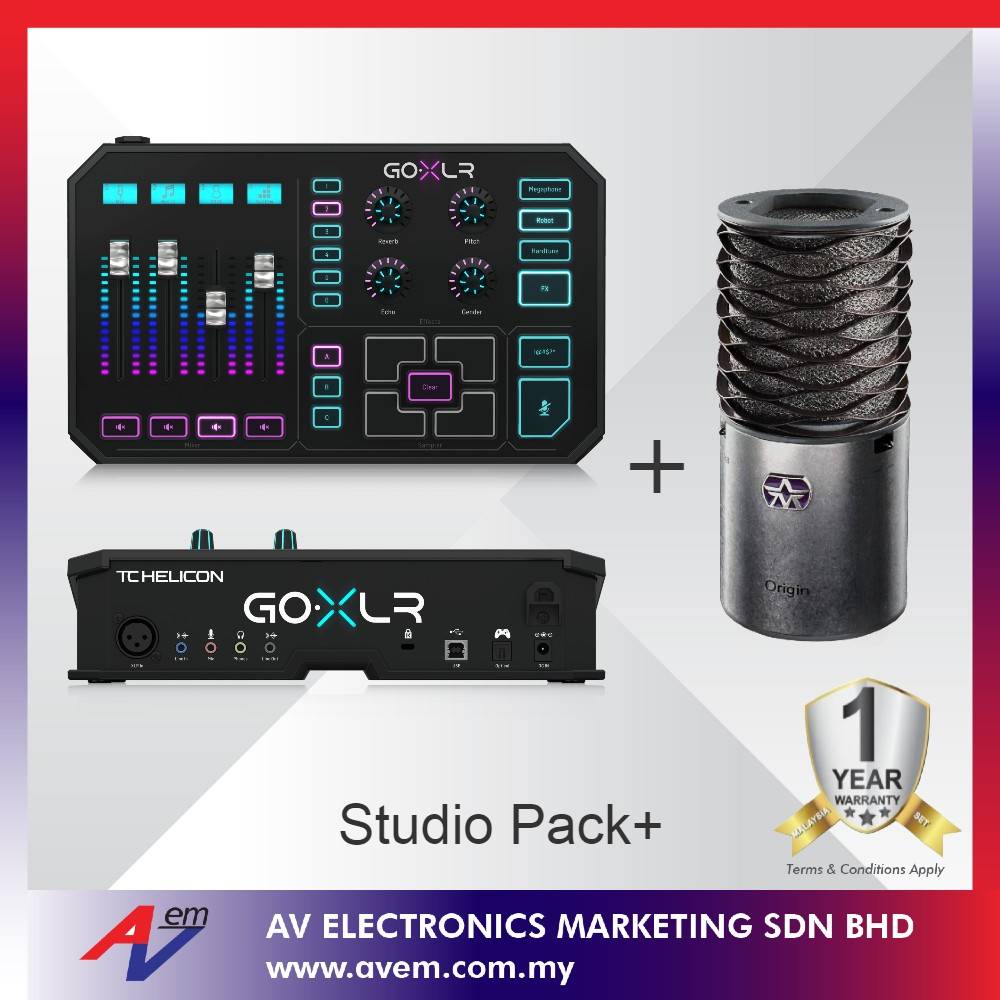 Studio Pack+ Recording/ Podcasting Bundle Set c/w TC Helicon GoXLR